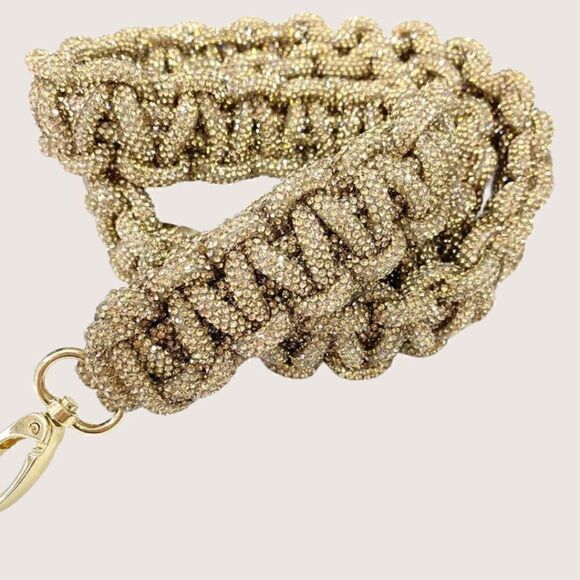 Anthropologie Handbags - Gold Sparkle Rhinestone Crystal Handbag STRAP